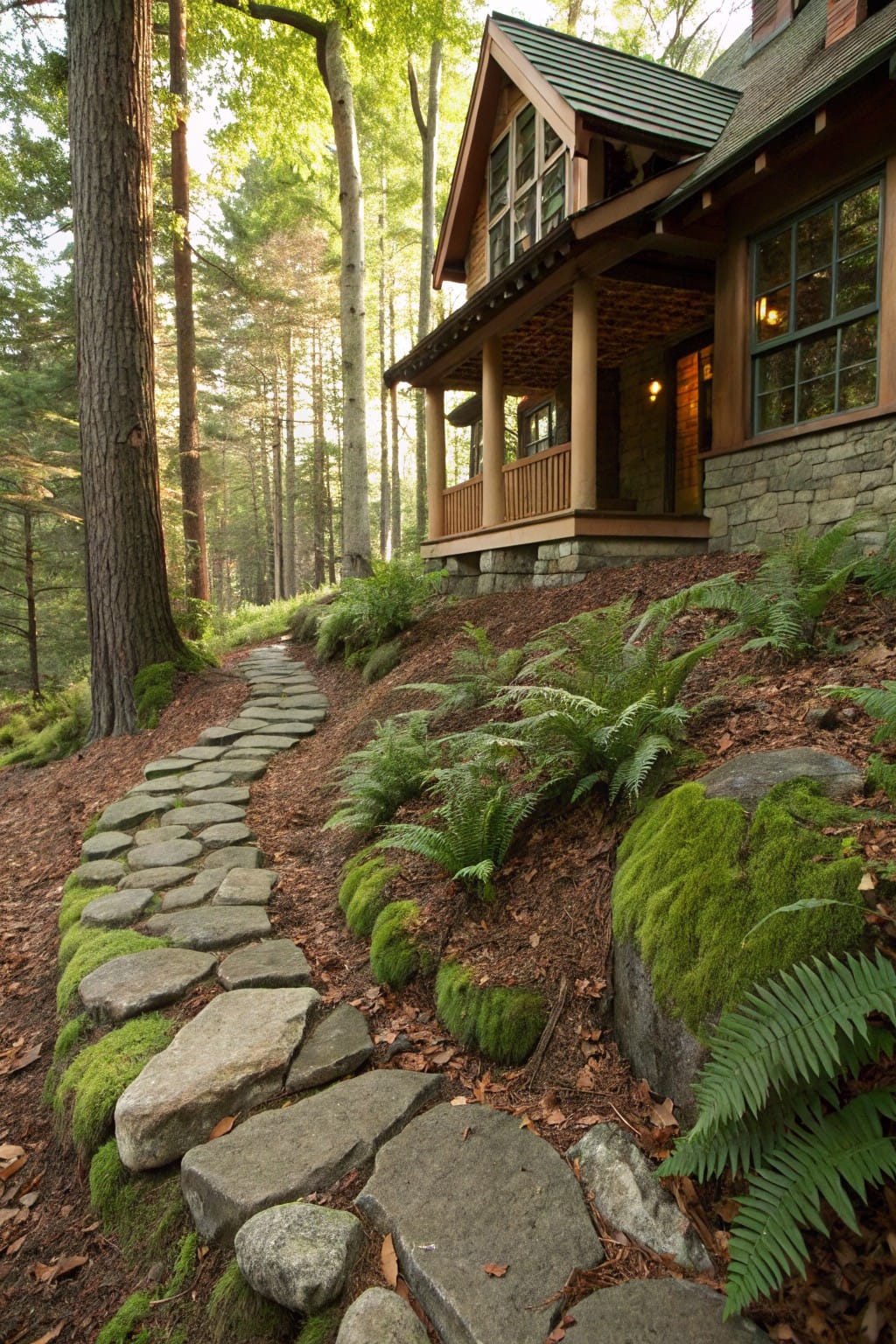 Mossy Boulder Edging for Paths