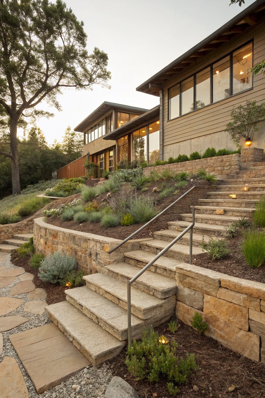 Stone Retaining Walls for Sloped Gardens