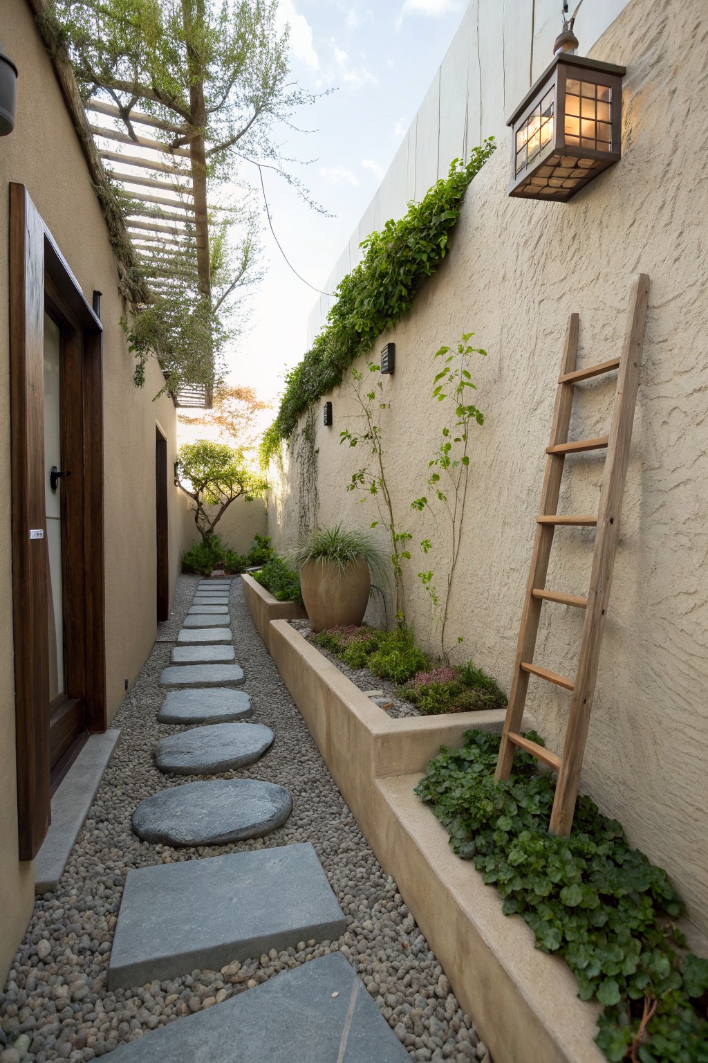 Stepping Stones Set in Gravel