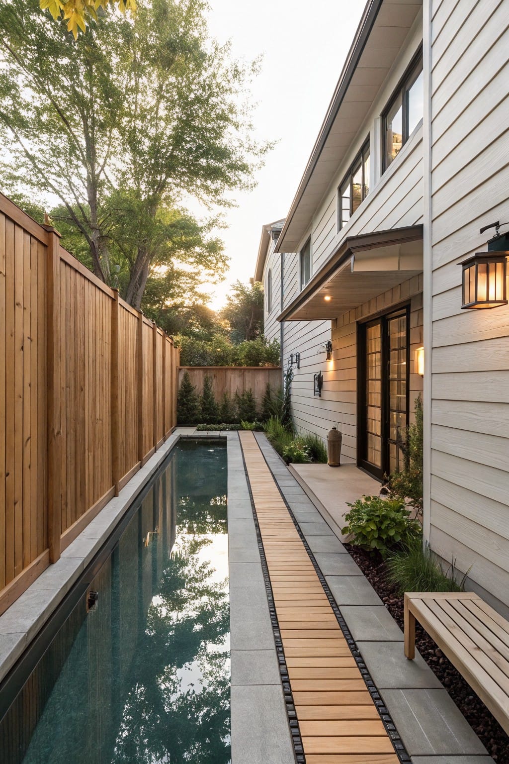Narrow Pool Along the House