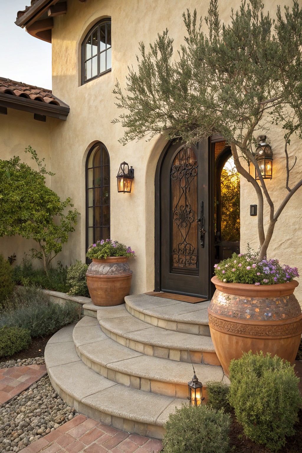 Desert Flowers in Oversized Terracotta Pots