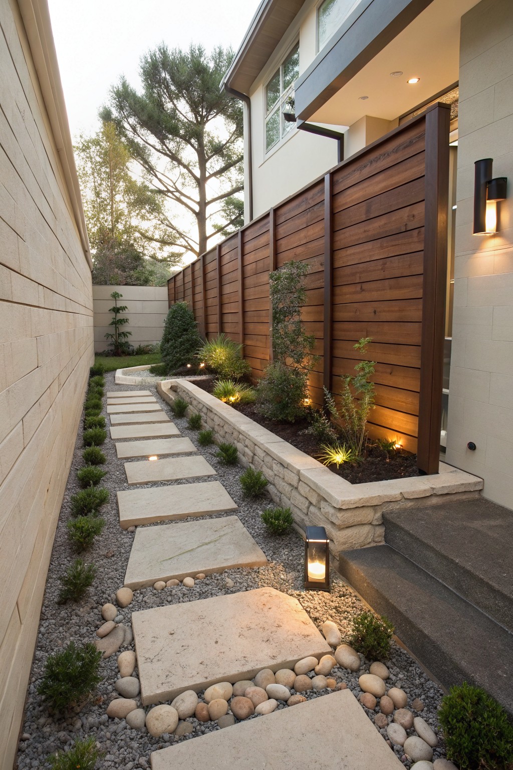 Stepping Stone Path for Narrow Side Yards