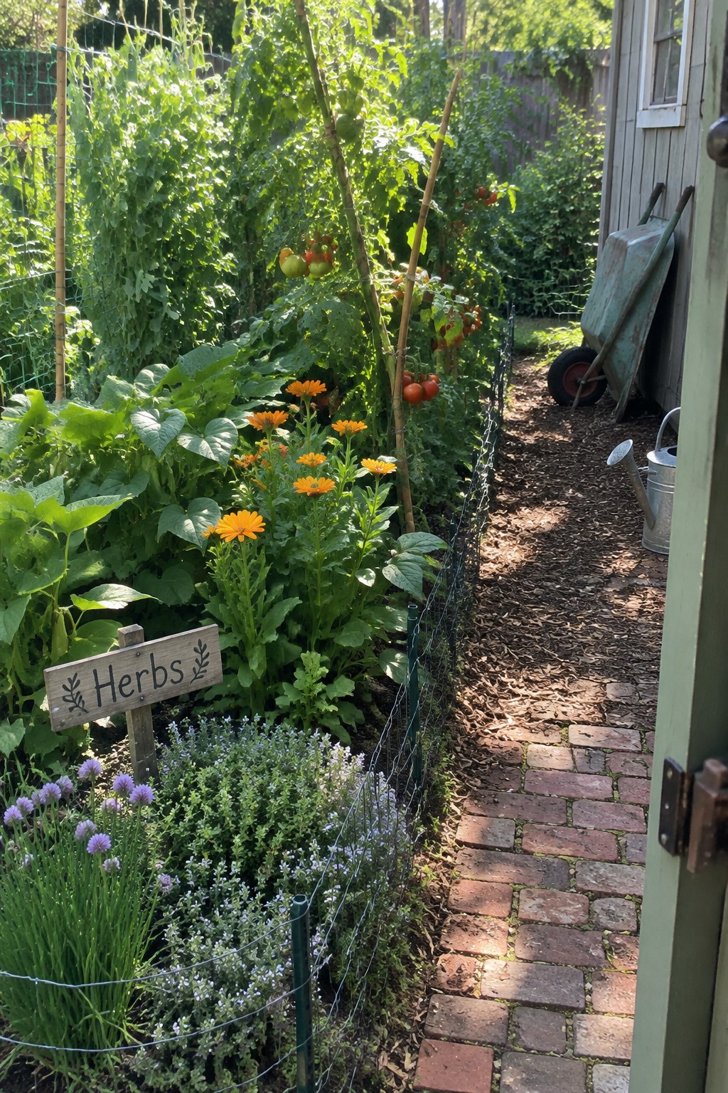 Lush garden with